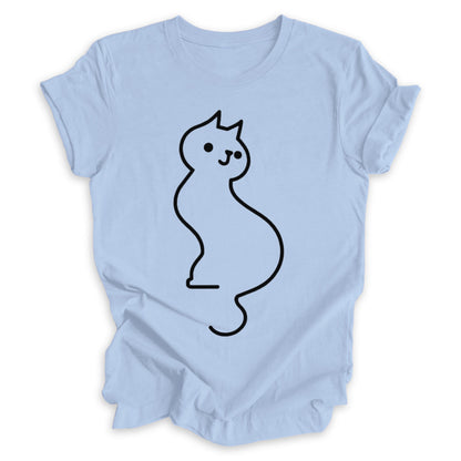 Cat In One Line Tee