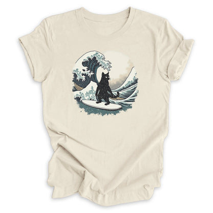 Cat Surfing The Great Wave of Kanagawa Tee