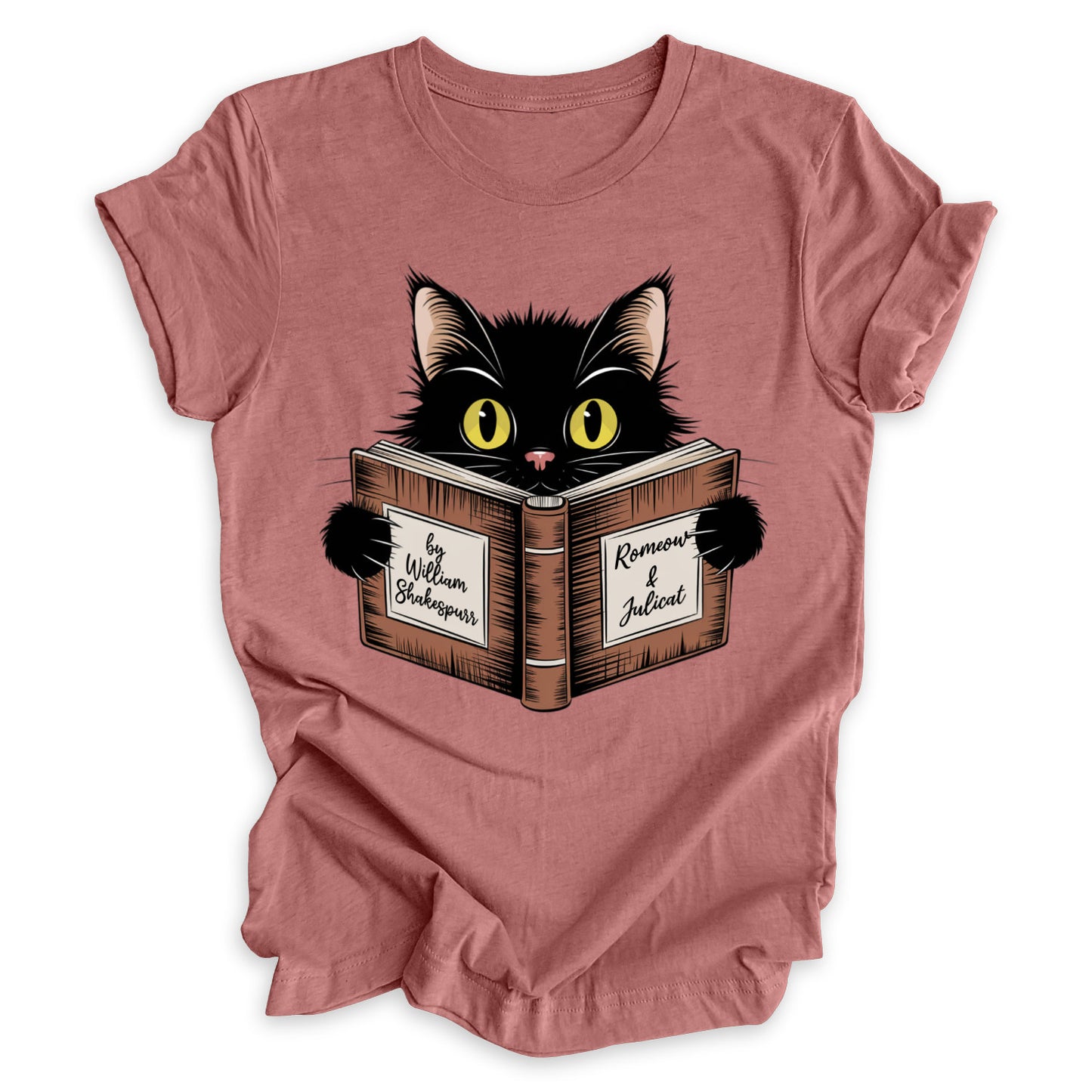 Cat Reading Book Tee