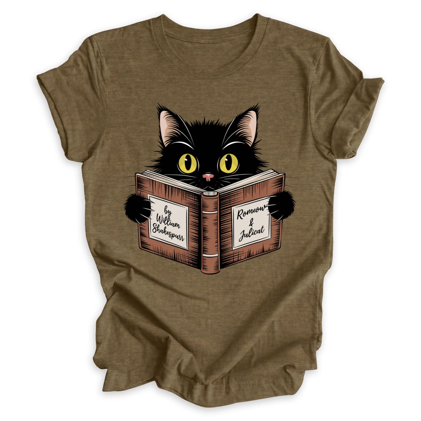 Cat Reading Book Tee