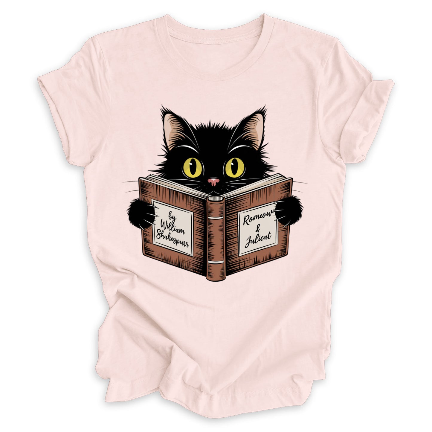 Cat Reading Book Tee