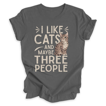 I Like Cats And Maybe Three People Tee (Vintage Style)