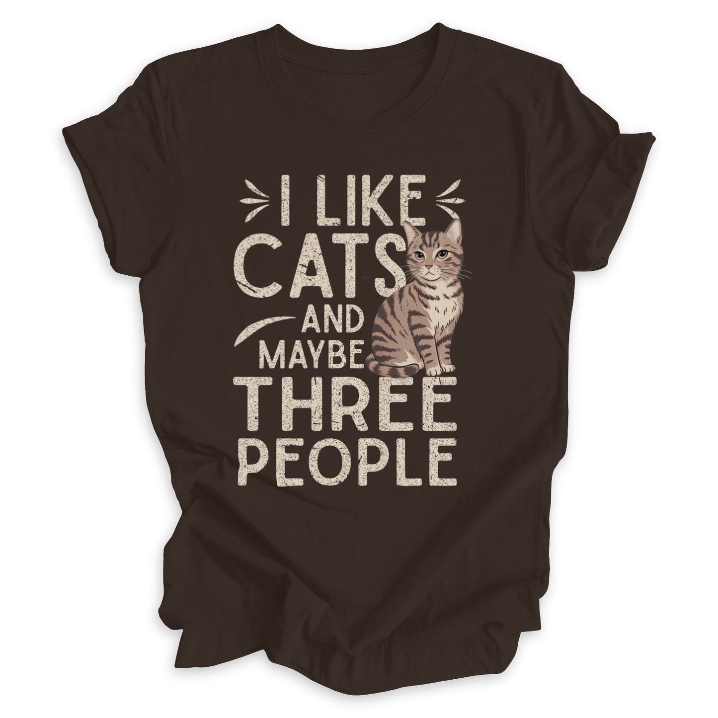 I Like Cats And Maybe Three People Tee (Vintage Style)